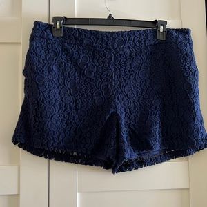 New York & Company Lacy Shorts Navy XL